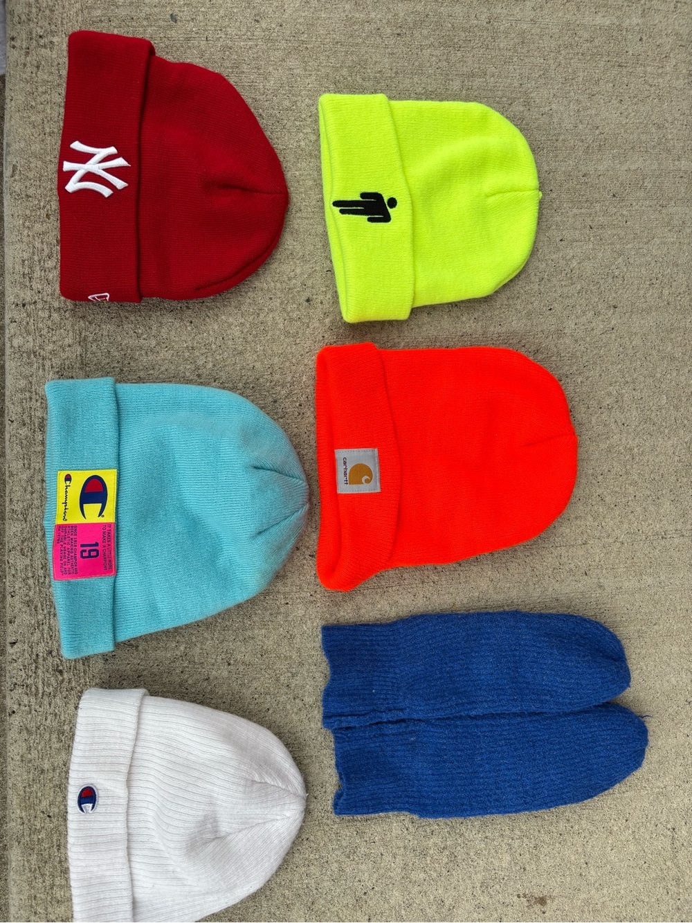 Champion Kids Beanie Bundle - Red, Neon Yellow, Orange, Light Blue, White, Blue